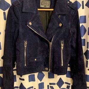 Navy blue suede motto jacket size S